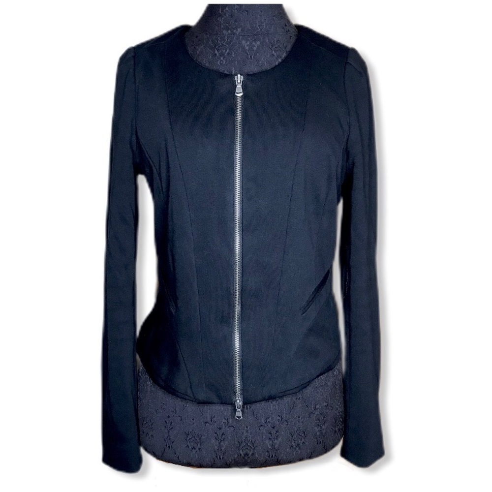 AMBITION Black Structured Zipper Jacket